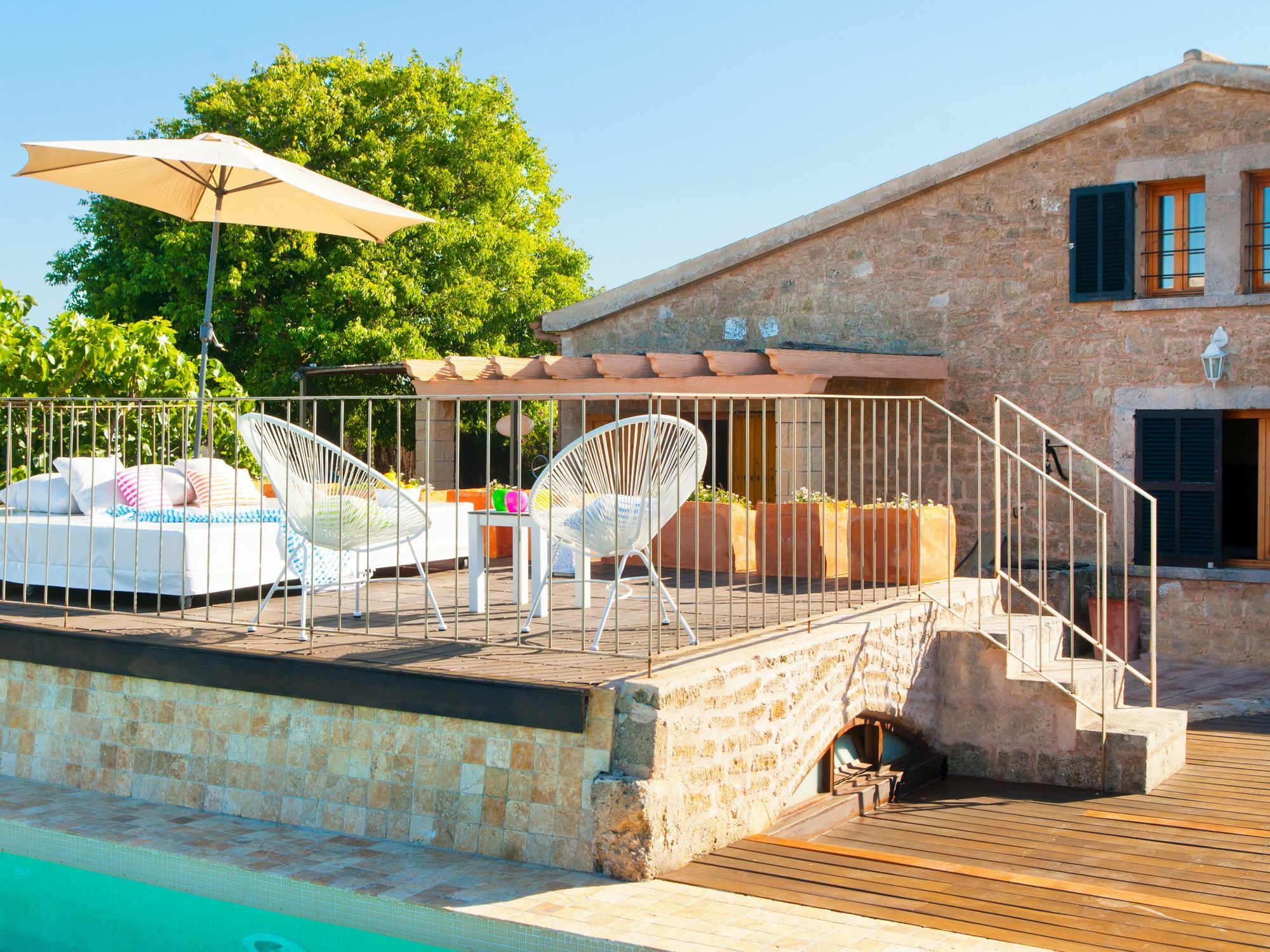 Villa Barcares Petit, piscina, jardines junto a playa en Alcudia Exterior foto